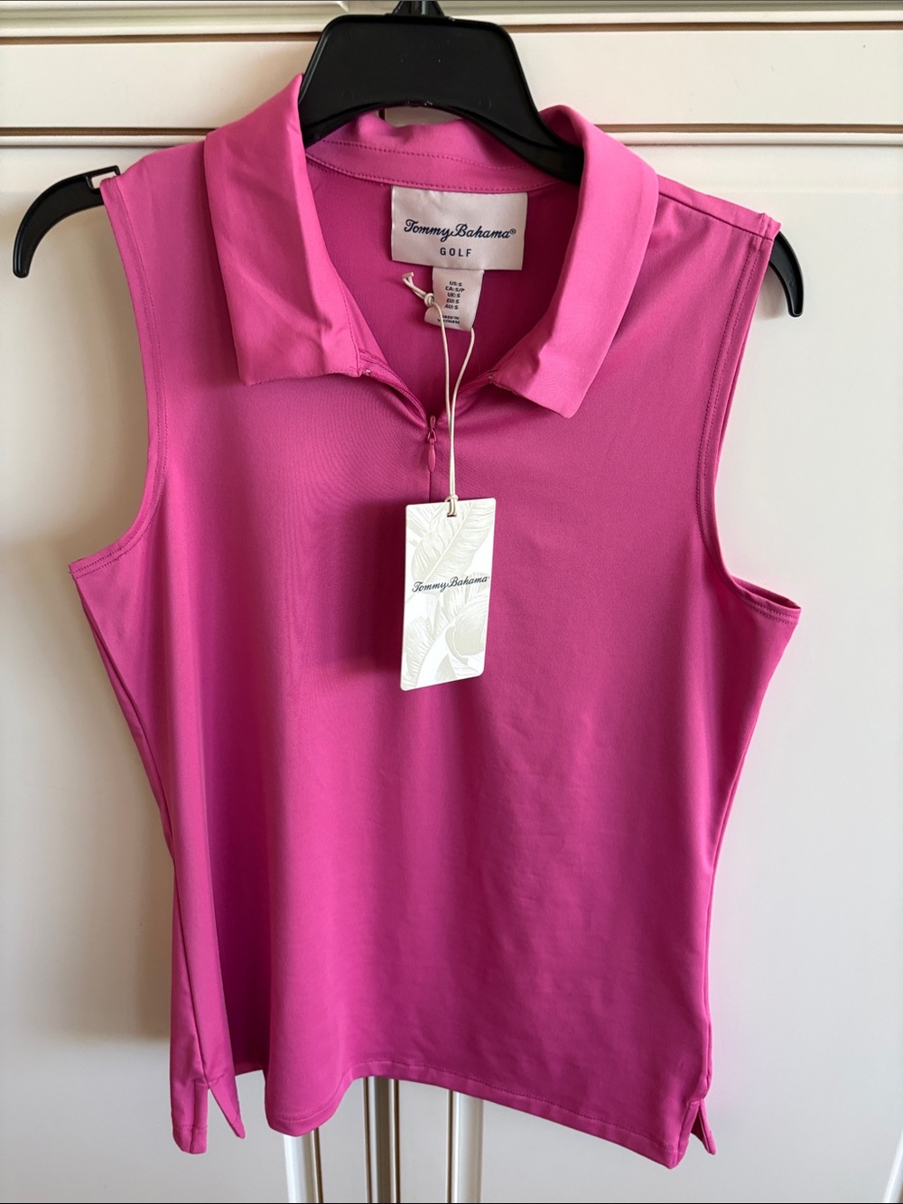 NWT Tommy Bahama Sleeveless Polo Tank - Raspberry Pink Size Small